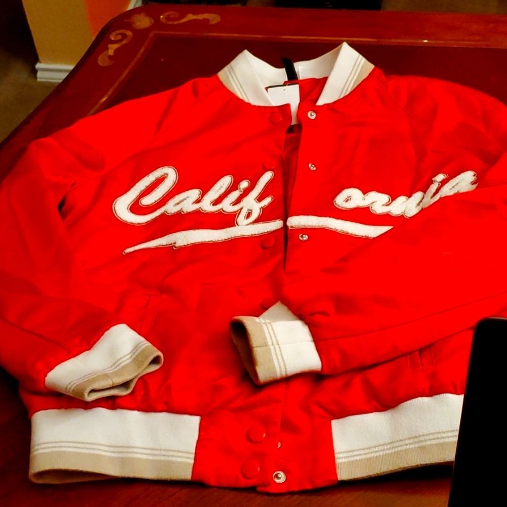 H&M Satin SNAP Base ball Jacket Size 4